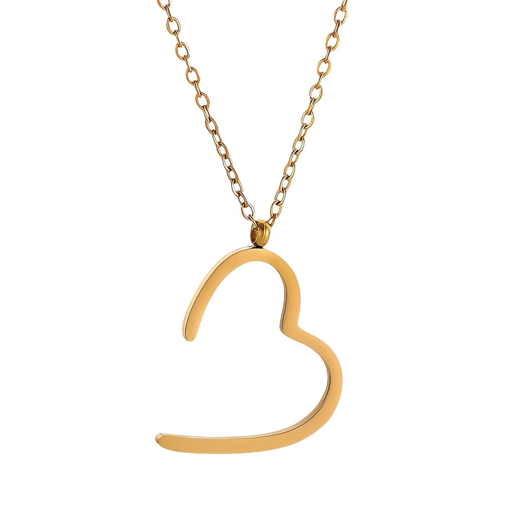 Milla Heart Pendant Necklace 18K Gold Plated Steel